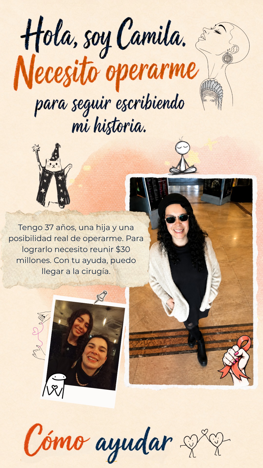 Hola, soy Camila. Necesito operarme para seguir escribiendo mi historia. Cómo ayudar.