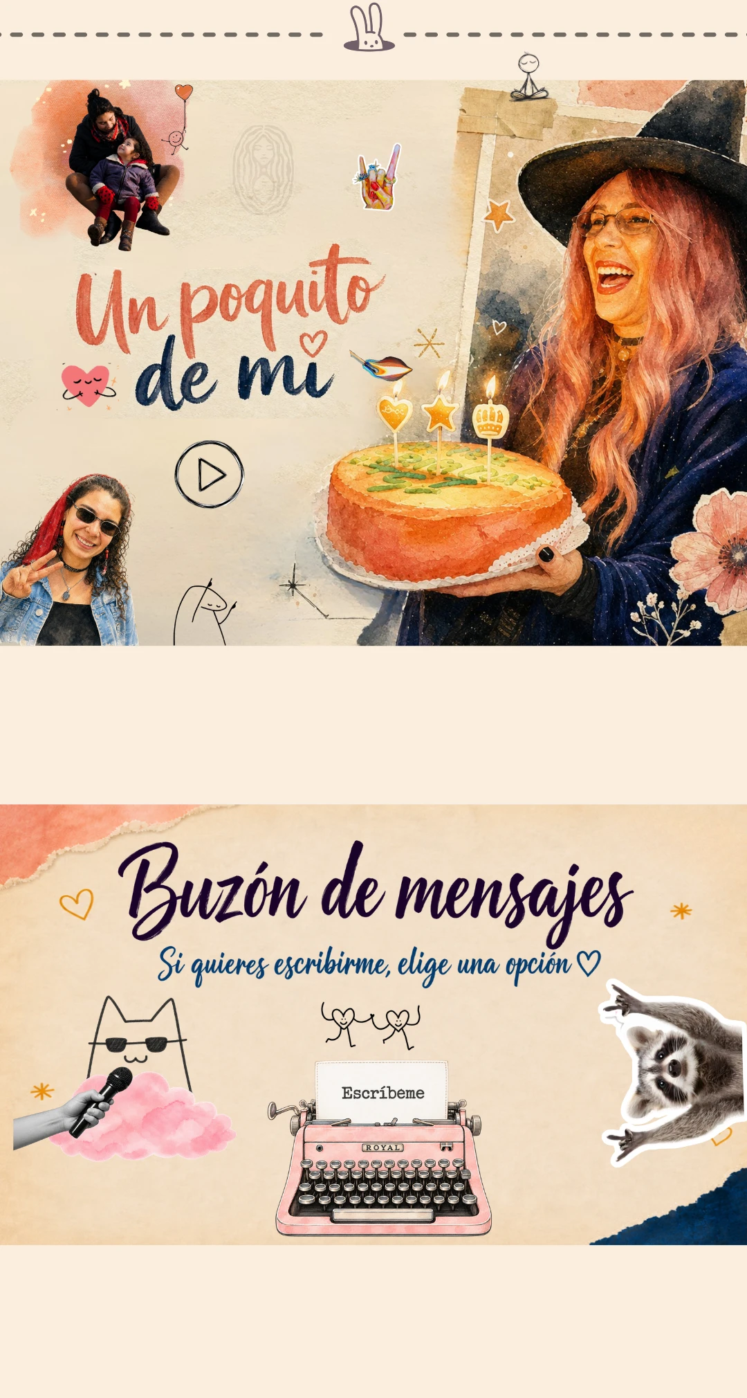 Un poquito de mí — fotos, historias y pedacitos de vida. Buzón de mensajes: si quieres escribirme, elige una opción.